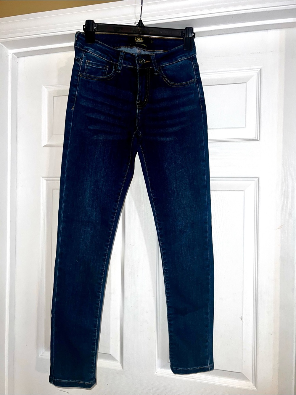 L&B Mid Rise Ankle Dark Blue Skinny Stretch Jeans